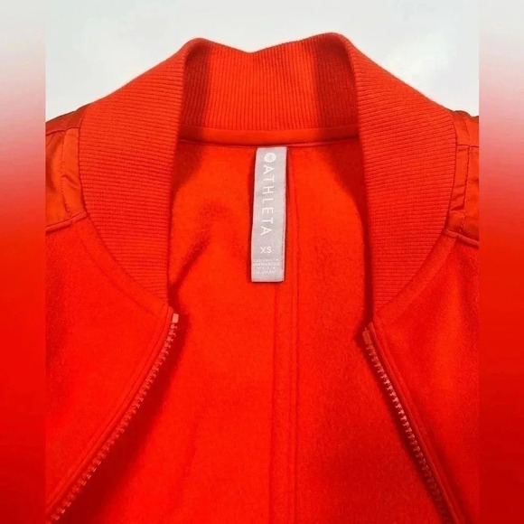 ATHLETA  Jacket Zion Microfleece Long Sleeve Orange Full Zip Women’s Size XS - Picture 9 of 15